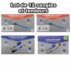 Lot de 10 sangles et tendeurs