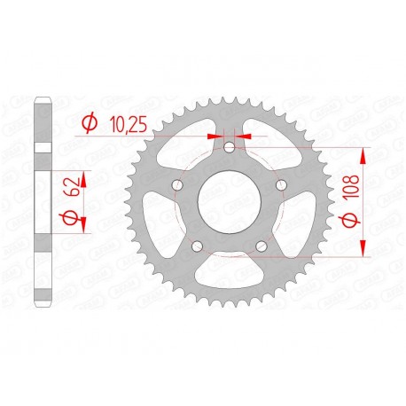 Couronne AFAM 50 dents acier pas 428 type 47201 Derbi GPR125