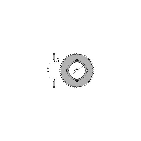 Couronne PBR 46 dents acier standard pas 428 type 831