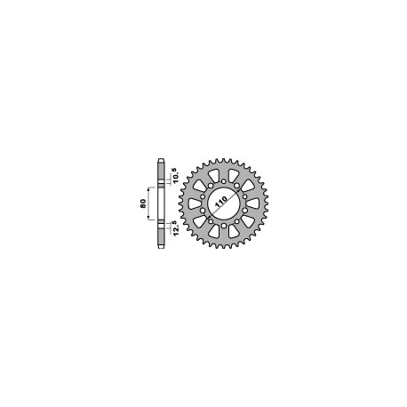 Couronne PBR 45 dents acier standard pas 530 type 334