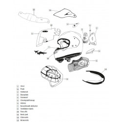 Tear-Off VAS ARAI casque intégral 3Pcs Fumé Léger