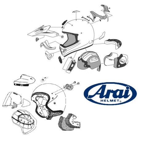 Plaques pivot ARAI VAS-V Black pour casque RX-7 V 