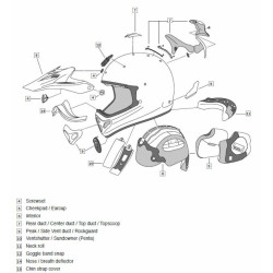 Grille ventilation ARAI casque off-road Tickle Blue