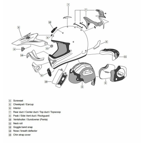 Plaque visière ARAI TX3/4 Frost Tint casque off road